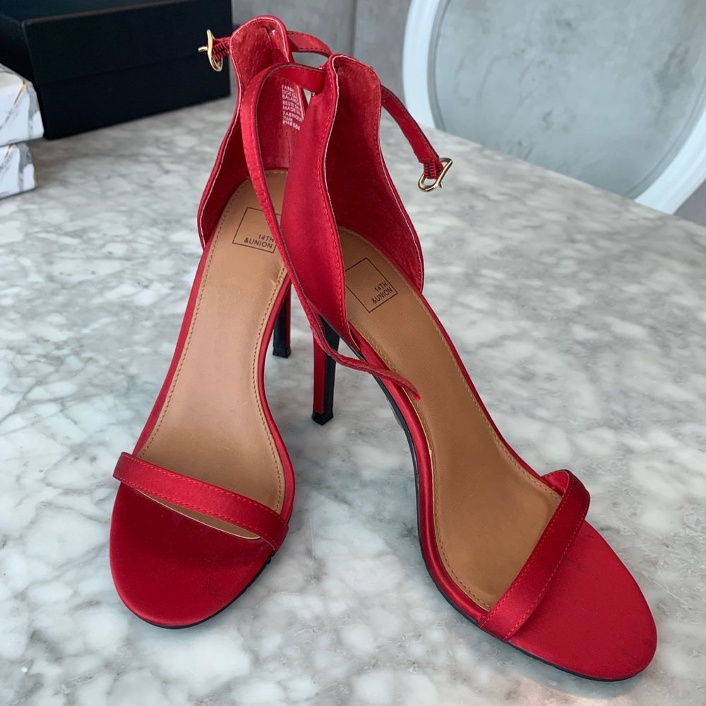 14th & Union Anika-Fab ankle strap red sandals